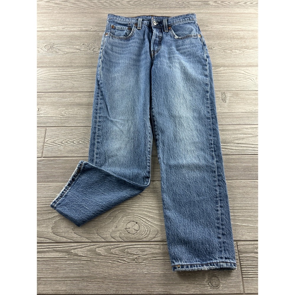 Levis 501 Women's Jeans Size 25X26 Blue Denim High Rise Button Fly Cotton